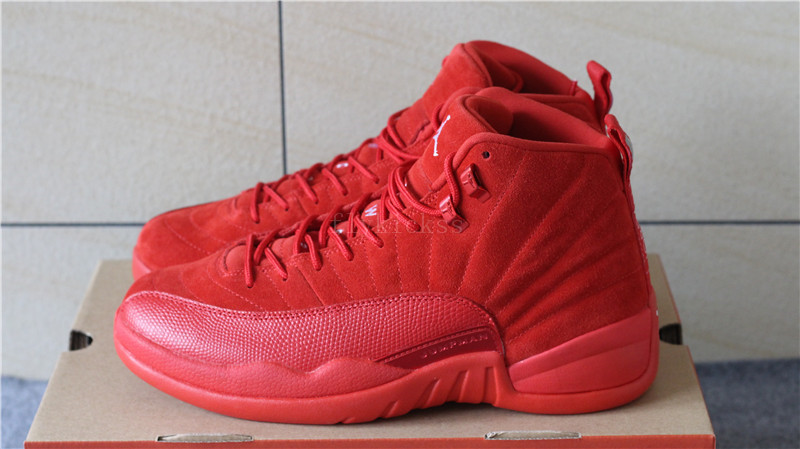 Authentic Air Jordan 12 Premium Red Suede